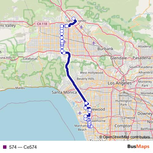 574 bus Line Map