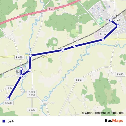 574 bus Line Map