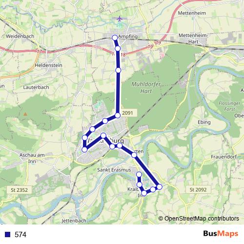 574 bus Line Map