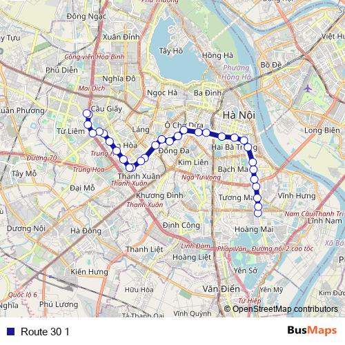 Route 30 1 bus Line Map