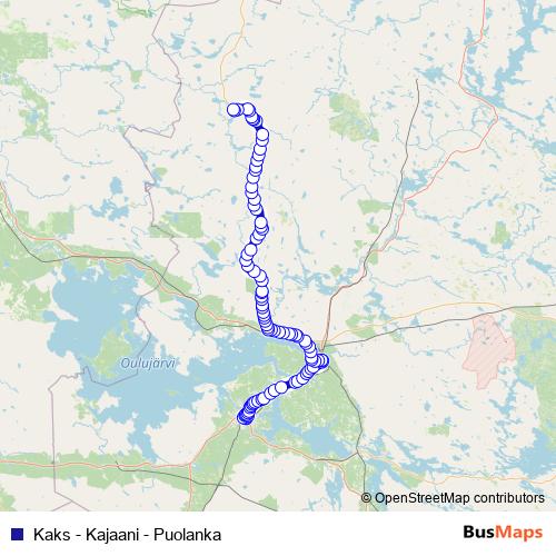 Kaks - Kajaani - Puolanka bus Line Map