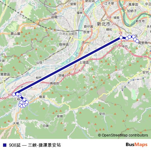 908延 bus Line Map