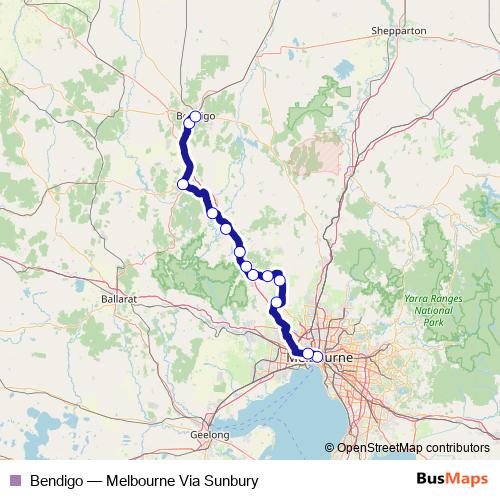 Bendigo bus Line Map