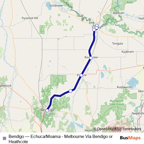 Bendigo bus Line Map