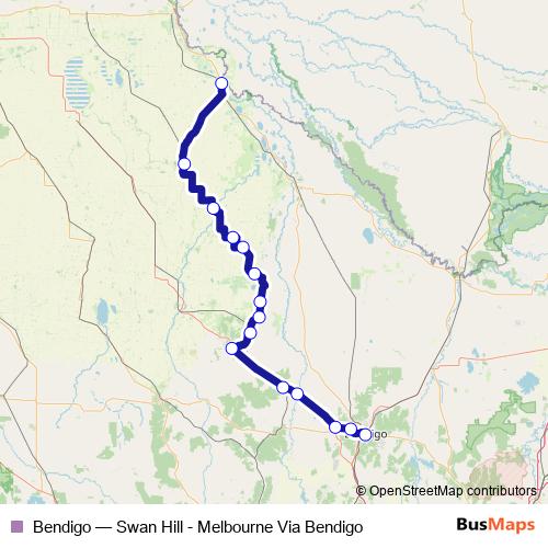 Bendigo bus Line Map