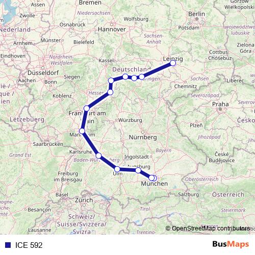 ICE 592 rail Line Map