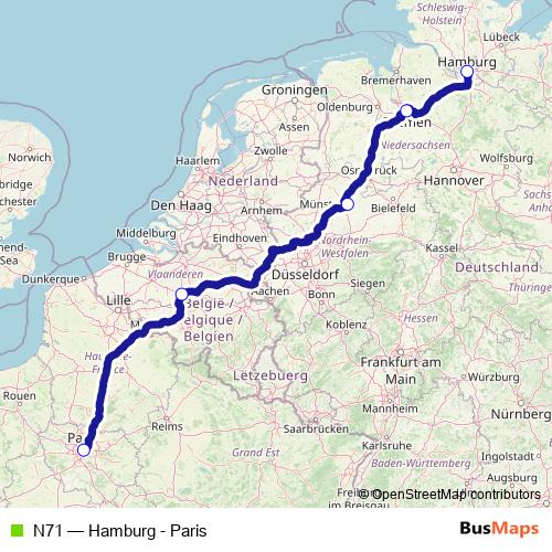 N71 bus Line Map