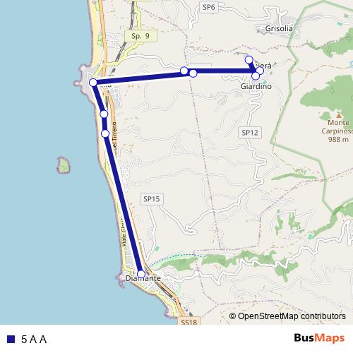 5 A A bus Line Map