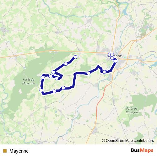 Mayenne bus Line Map