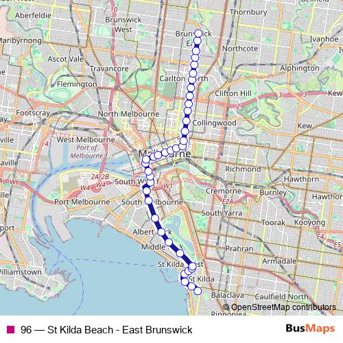 96 tram Line Map