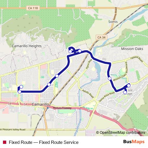 Fixed Route bus Line Map