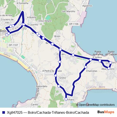 Xg847025 bus Line Map
