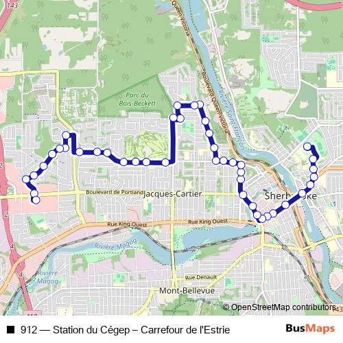 912 bus Line Map
