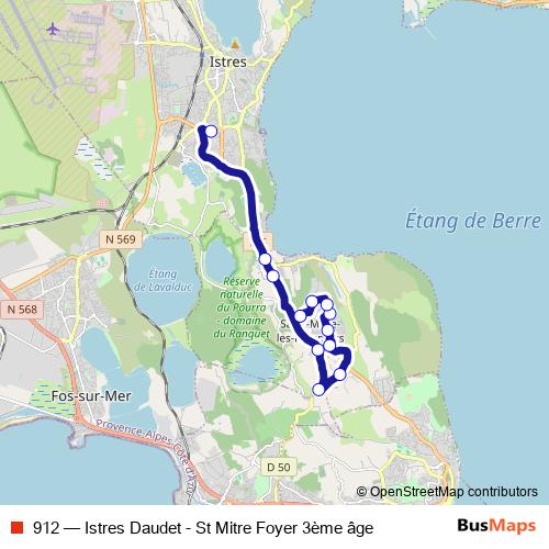 912 bus Line Map