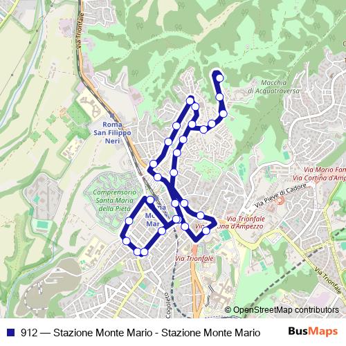 912 bus Line Map