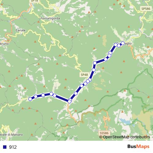 912 bus Line Map