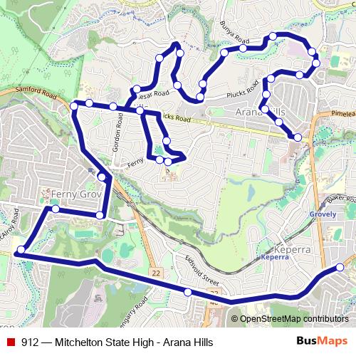 912 bus Line Map