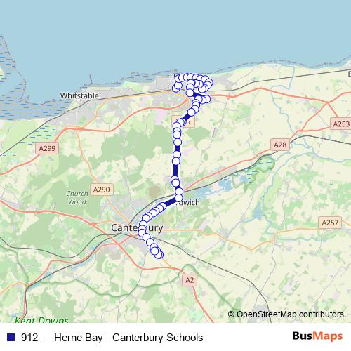 912 bus Line Map