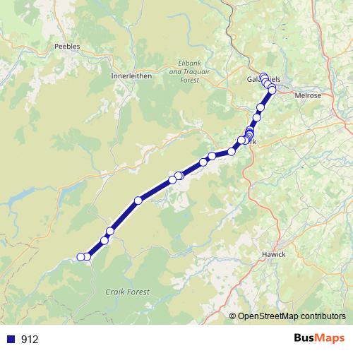 912 bus Line Map
