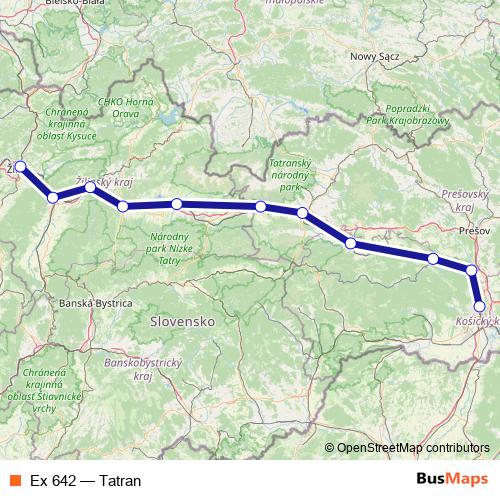Ex 642 rail Line Map