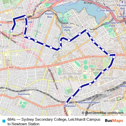684s bus Line Map