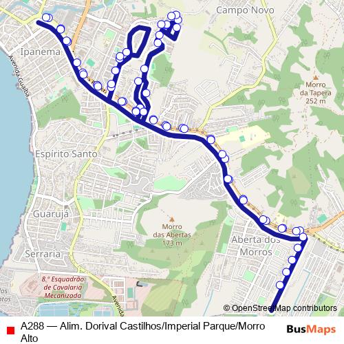 A288 bus Line Map