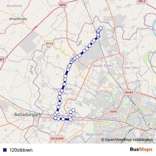 120stldown bus Line Map