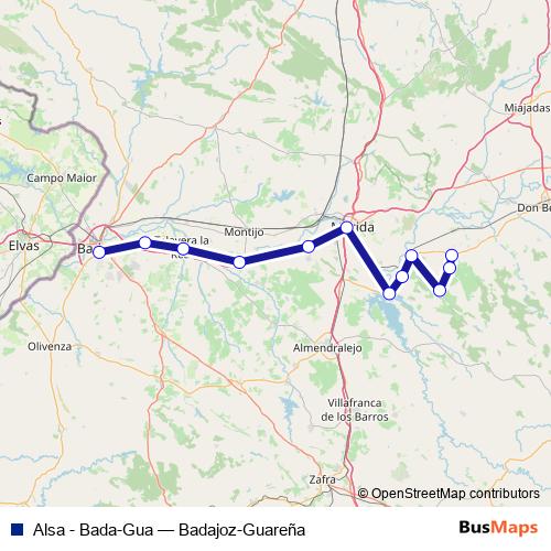 Alsa - Bada-Gua bus Line Map