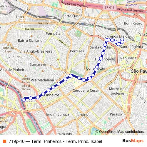 719p-10 bus Line Map