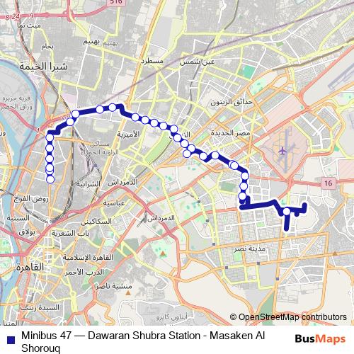 Minibus 47 bus Line Map