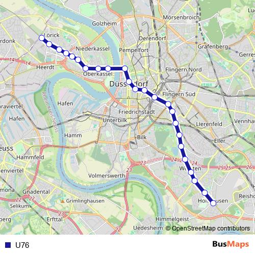 U76 metro Line Map