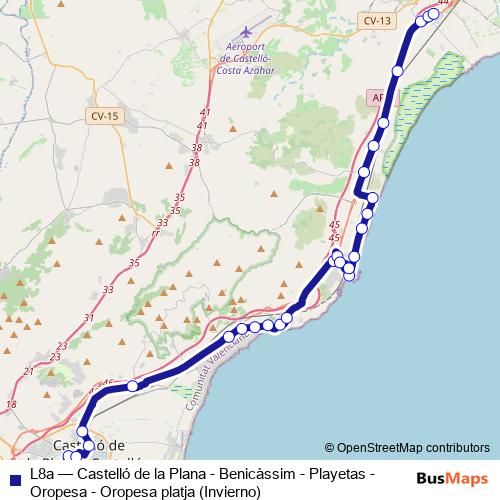L8a bus Line Map