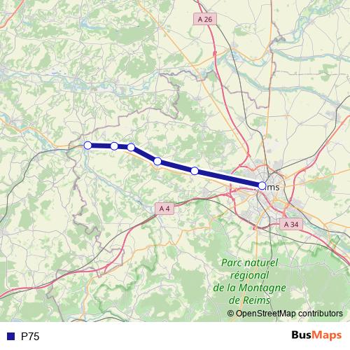 P75 bus Line Map