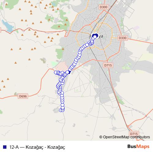 12-A bus Line Map