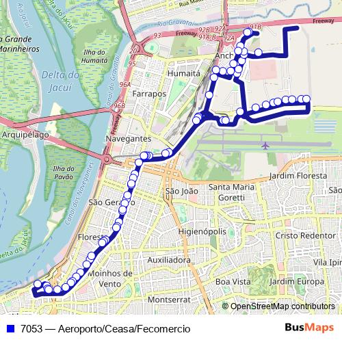 7053 bus Line Map