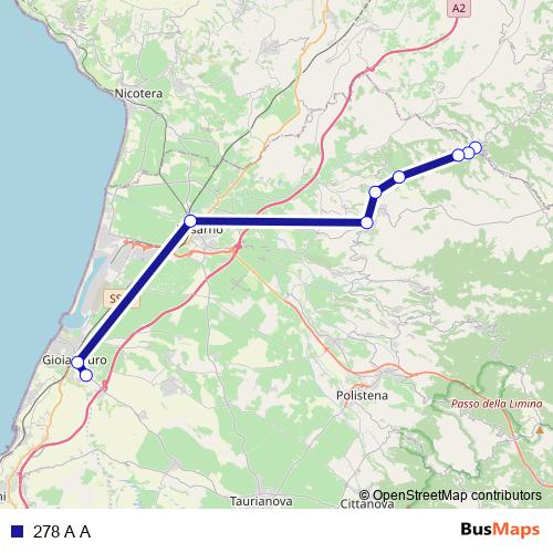 278 A A bus Line Map