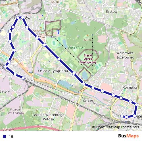 19 tram Line Map