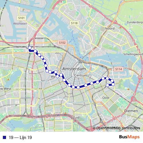 19 tram Line Map