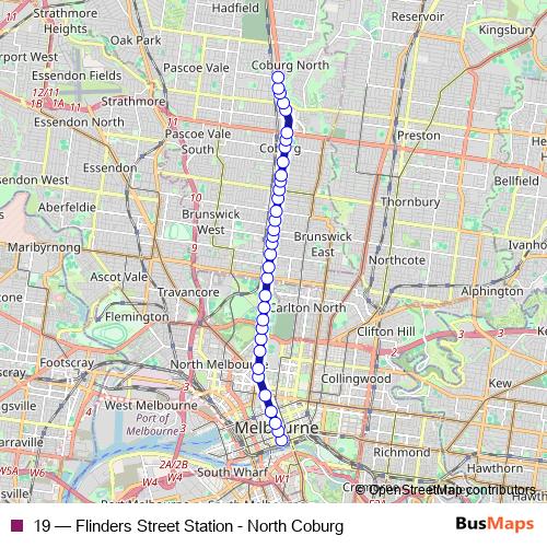 19 tram Line Map