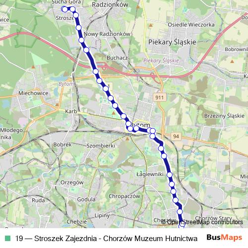 19 tram Line Map