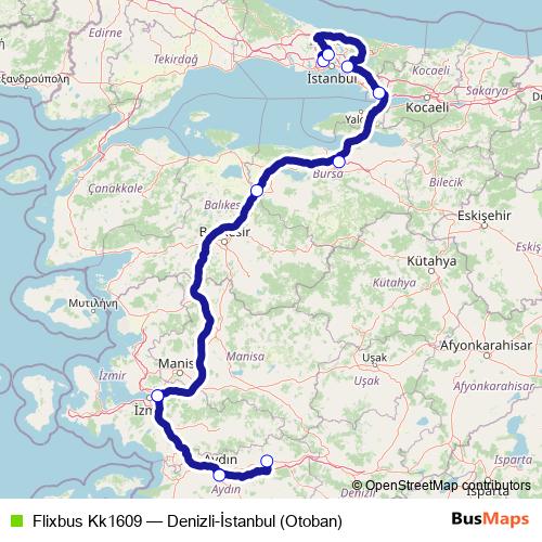 Flixbus Kk1609 bus Line Map