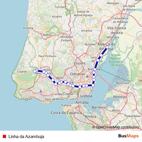 Linha da Azambuja rail Line Map