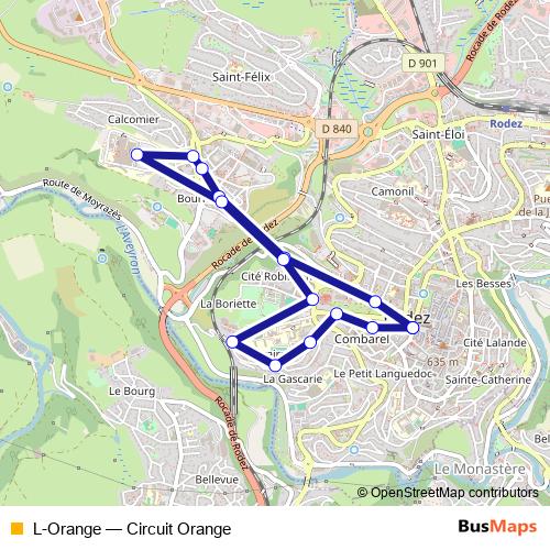 L-Orange bus Line Map