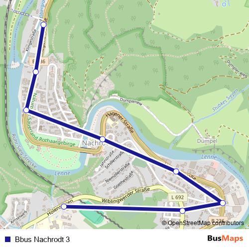 Bbus Nachrodt 3 bus Line Map