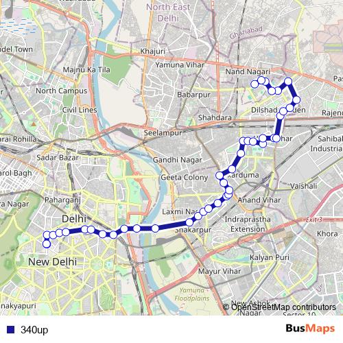 340up bus Line Map
