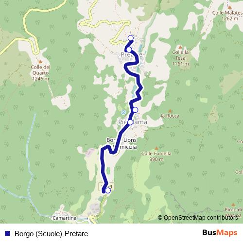 Borgo (Scuole)-Pretare bus Line Map