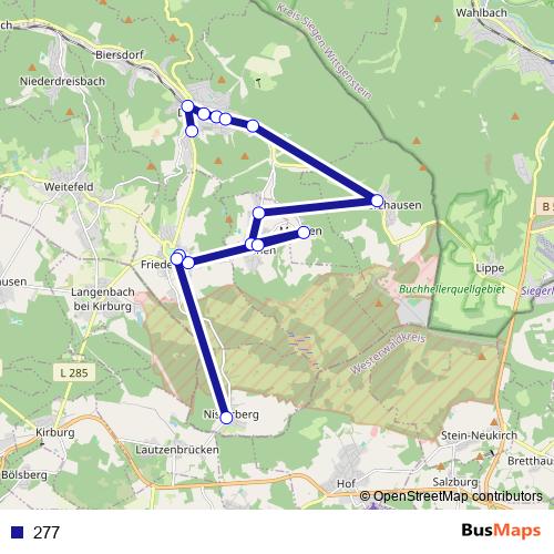 277 bus Line Map