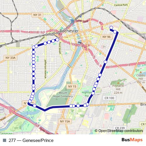 277 bus Line Map