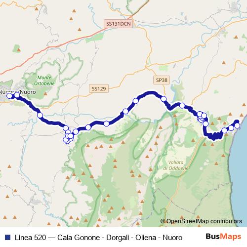 Linea 520 bus Line Map