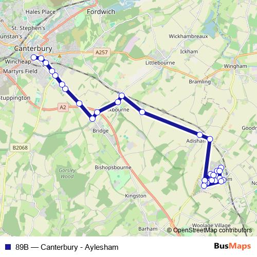89B bus Line Map